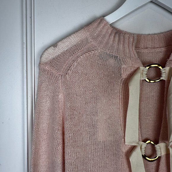 Derek Lam 10 Crosby Peach Cashmere Tie Back Sweater - Picture 3 of 7
